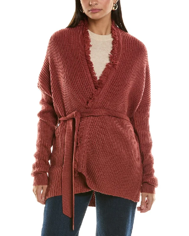 comfortable women's sweatersBishop + Young Gaia Fringe Wool-Blend Cardigan