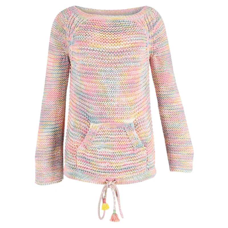 women's sweaters for everyday wearChloé Loose Crochet-Knit With Pockets Sweater in Multicolor Cotton