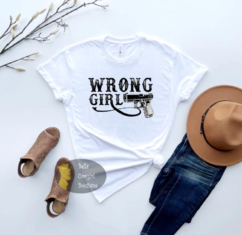 comfortable women’s T-shirtsWrong Girl Second Amendment T-Shirt