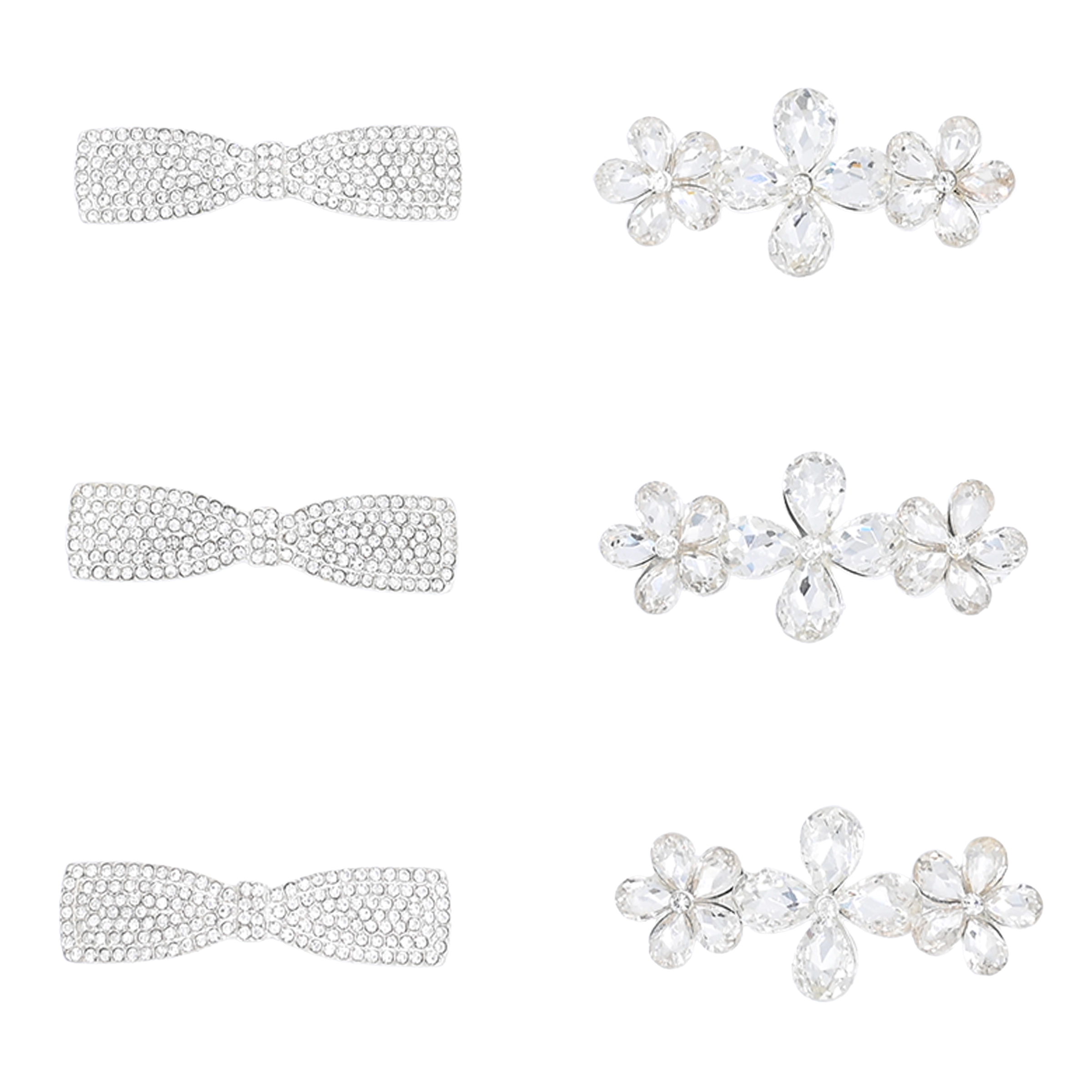 women's evening topsCrystal Bow & Daisy Hairclip Set