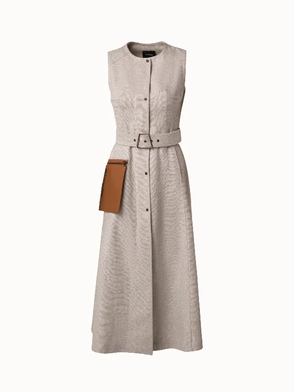 Short dresses & jumpsuits for summerLinen Dress with Detachable Pocket