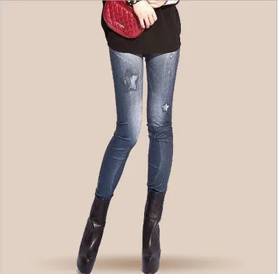 leggings with bold colorsFaux Denim Leggings