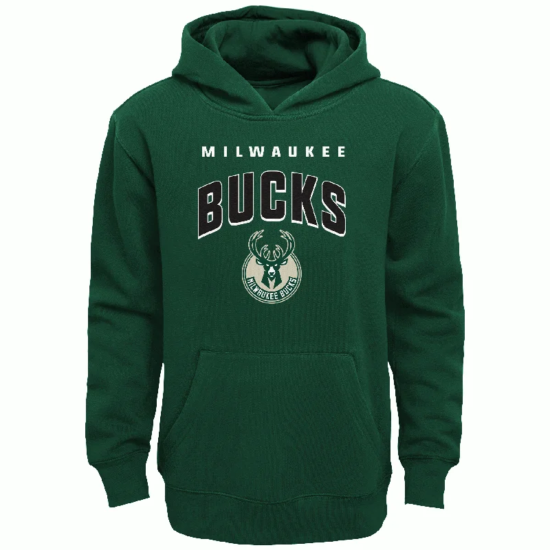 women's elegant top wearMilwaukee Bucks Youth Green Pullover Hoodie Sweatshirt