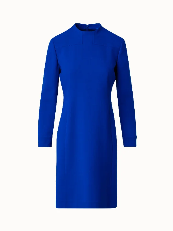 Polka dot dresses & jumpsuitsWool Double-Face Sheath Dress with Long Sleeves