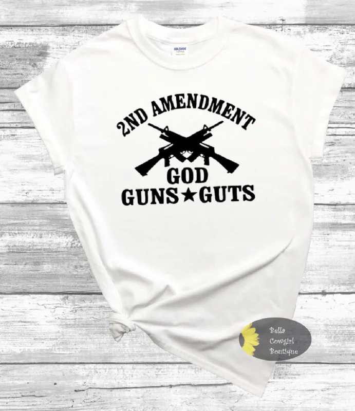 women’s T-shirts with pop art designs2nd Amendment God Guns Guts July 4th Women's T-Shirt