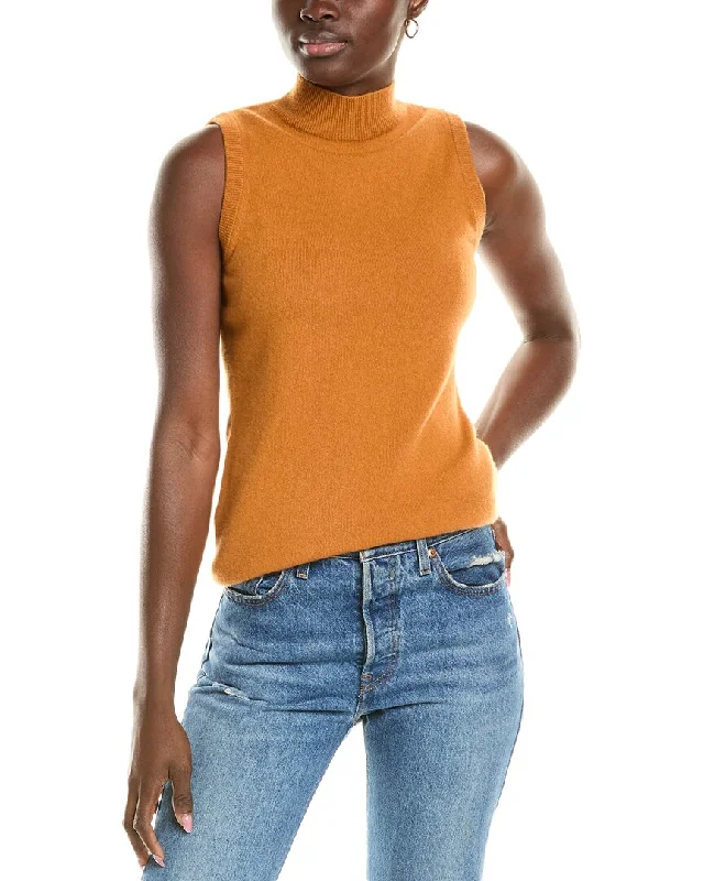 women's sweaters with patternssofiacashmere Mock Neck Cashmere Tank