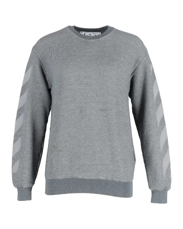 turtleneck sweaters for womenOff-White Arrows Crewneck Sweatshirt in Grey Cotton