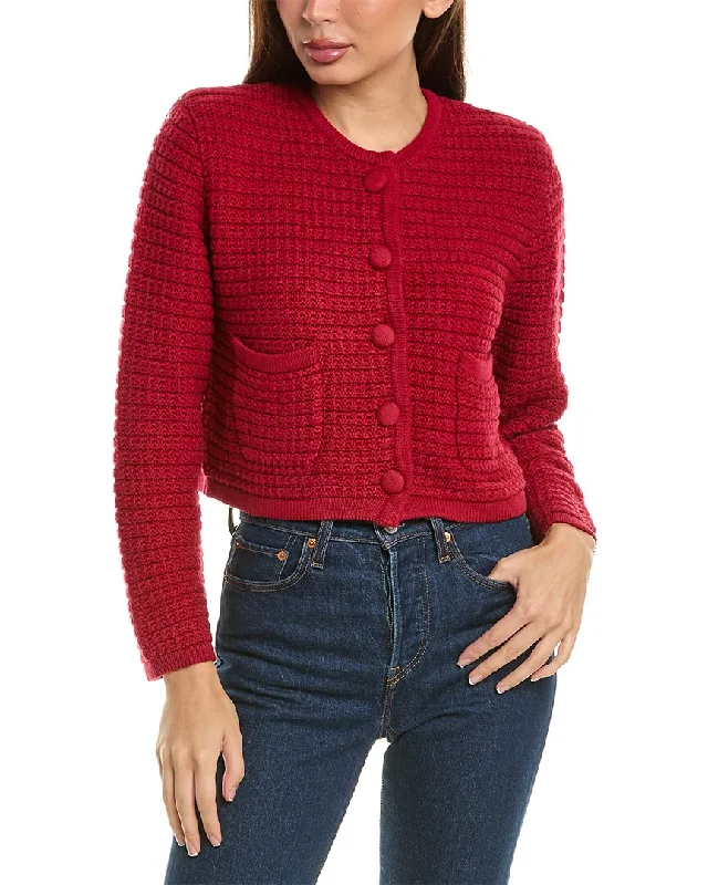 women's sweaters for layeringHannah Rose Chunky Textured Button Cashmere-Blend Cardigan