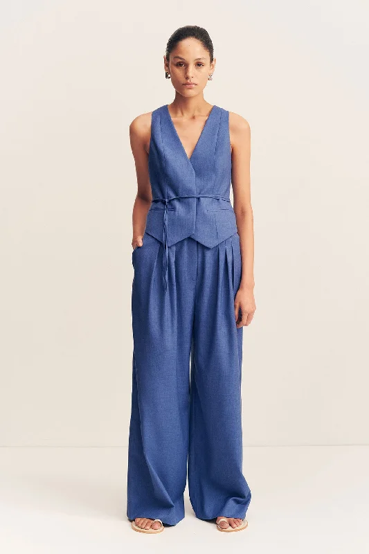 Pleated dresses & jumpsuitsASHER BELTED VEST - OCEAN BLUE