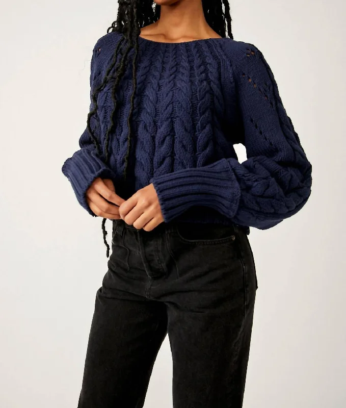 women's vacation sweatersSandre Pullover In Navy