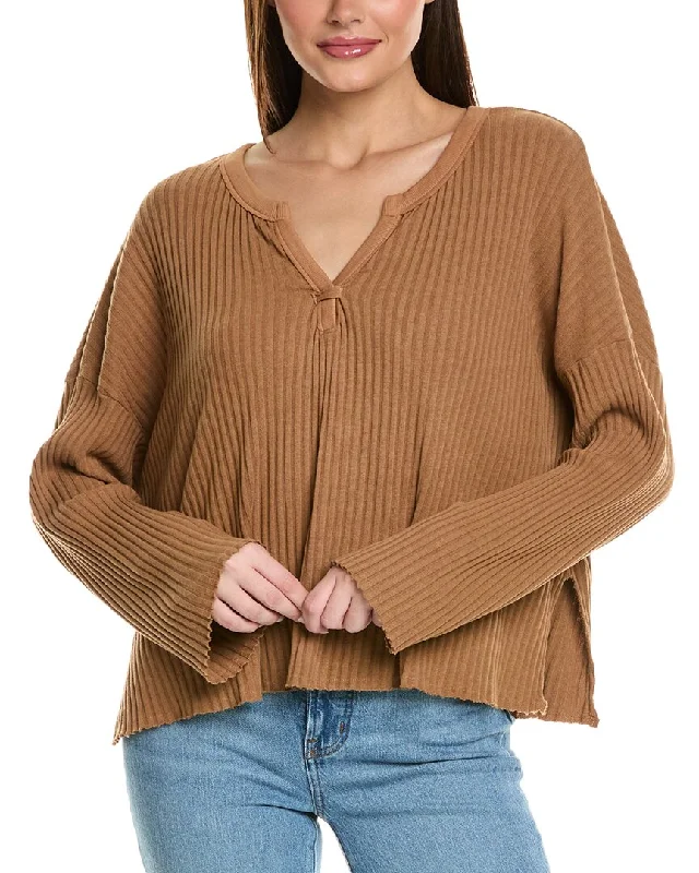 women's long sweatersProject Social T Getaway Notch Sweater