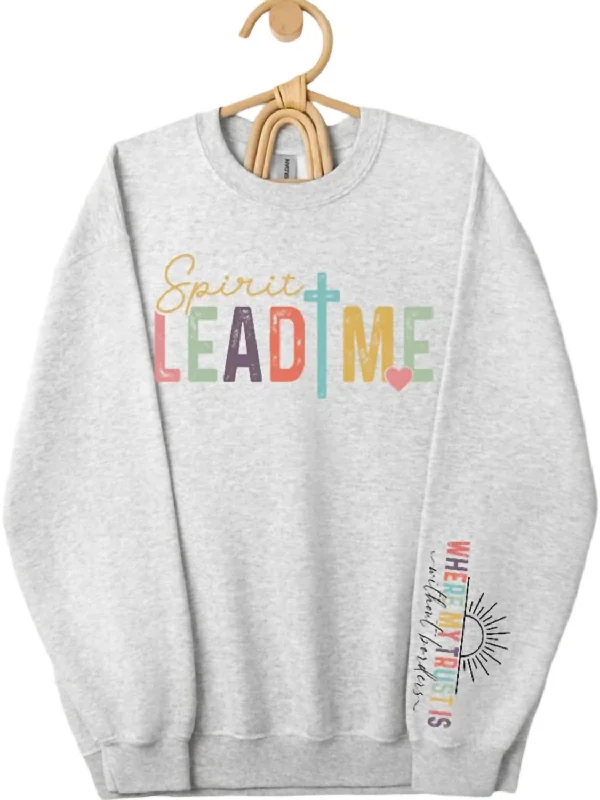 soft wool sweaters for womenWomen's Spirit Lead Me Sweatshirt In Heather Grey