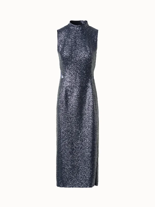 Chic dresses & jumpsuits for brunchSequined Sheath Dress with Open Back