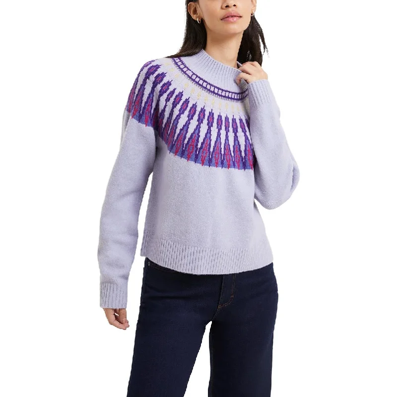 casual women's sweatersJolee Womens Fair Isle Mock Neck Pullover Sweater