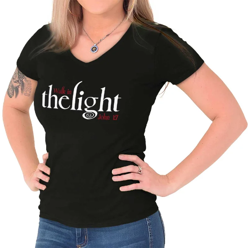 comfortable graphic women’s T-shirtsThe Light Junior Fit V-Neck T-Shirt