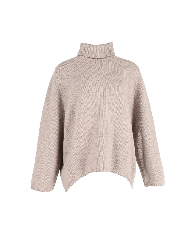 women's holiday sweatersToteme Turtleneck Sweater in Beige Wool