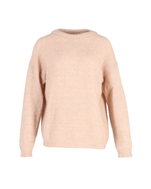 women's vacation sweatersAcne Studios Brushed Knit Sweater in Peach Mohair