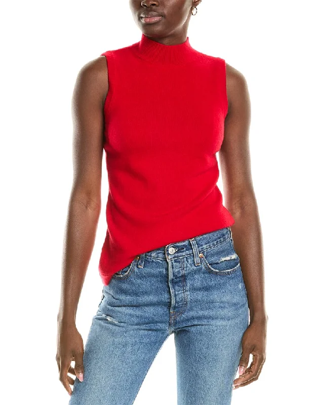 women's sweaters for everyday wearsofiacashmere Mock Neck Cashmere Tank