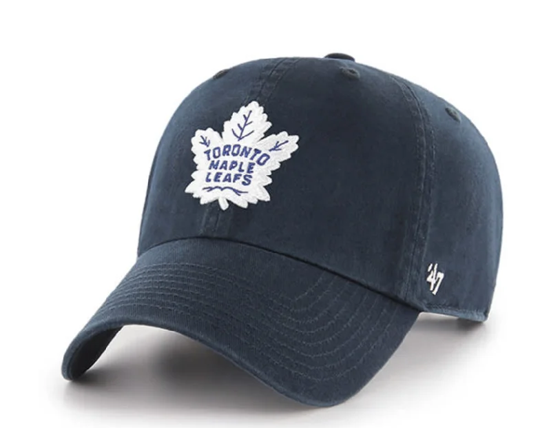 women's fitted topsToronto Maple Leafs Adult 47 Brand Blue Clean Up Adjustable Hat