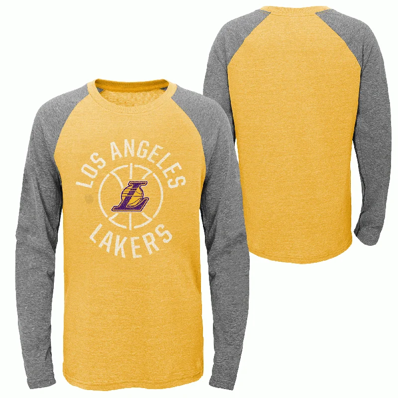 women's long sleeve topsLos Angeles Lakers Youth NBA Long Sleeved Two Tone Shirt