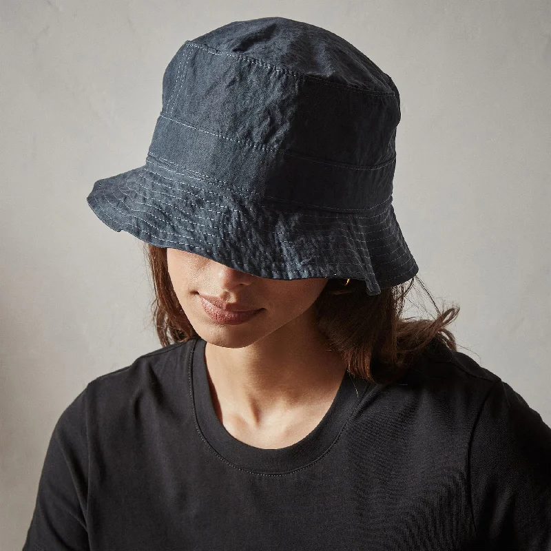 women's oversized t-shirtsCotton Metal Poplin Bucket Hat - Maine Pigment