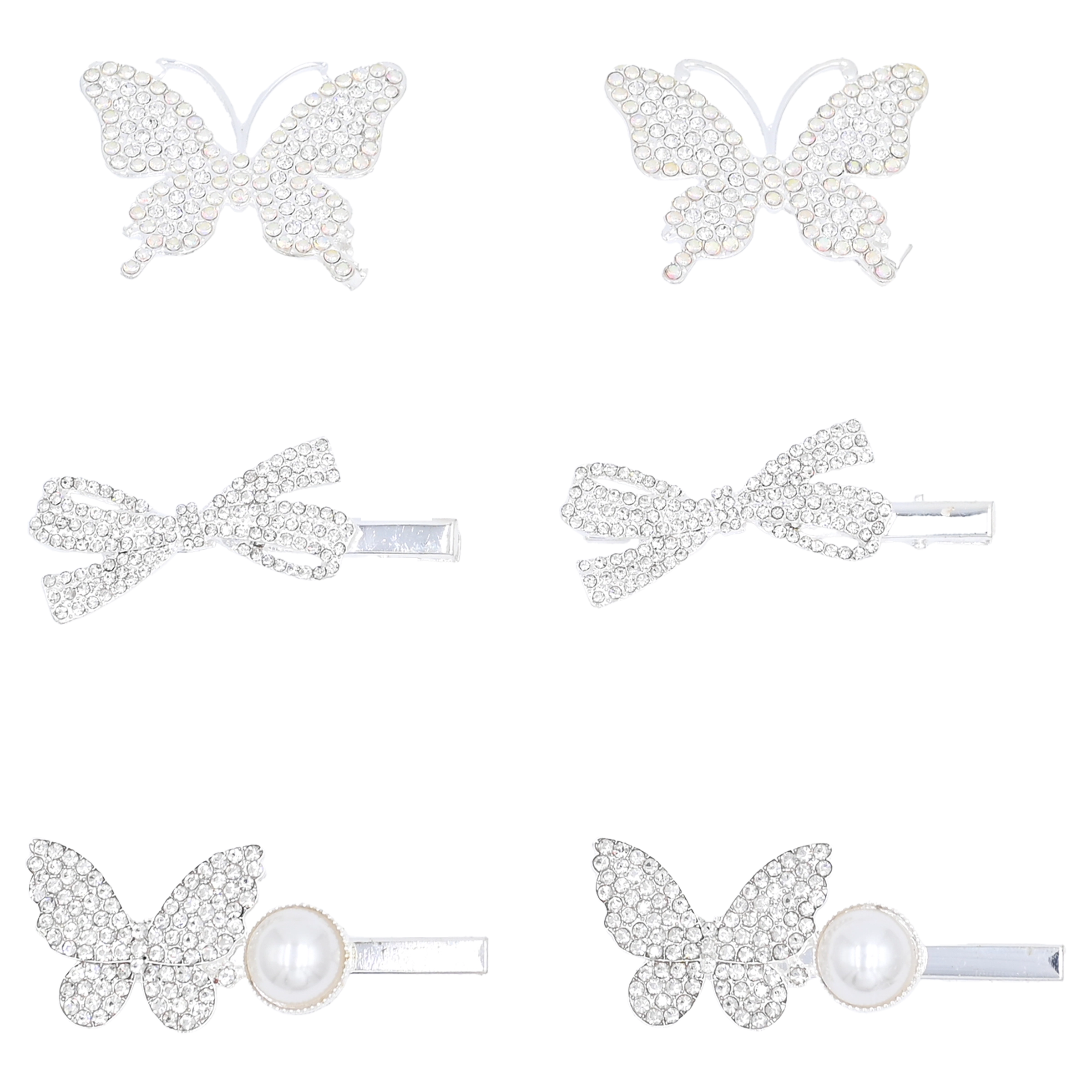 women's crop topsCrystal Bow & Butterfly Mosaic Hair Clips