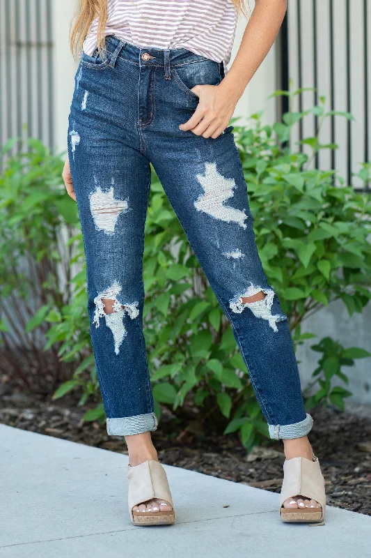 comfortable stretch jeansRedlands High Waist Distressed Boyfriend