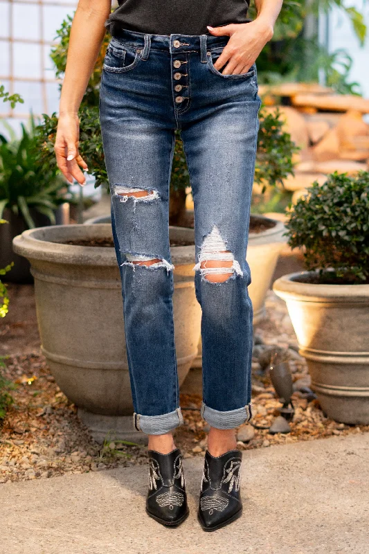 casual ripped jeansEleanor High Rise Mom Fit