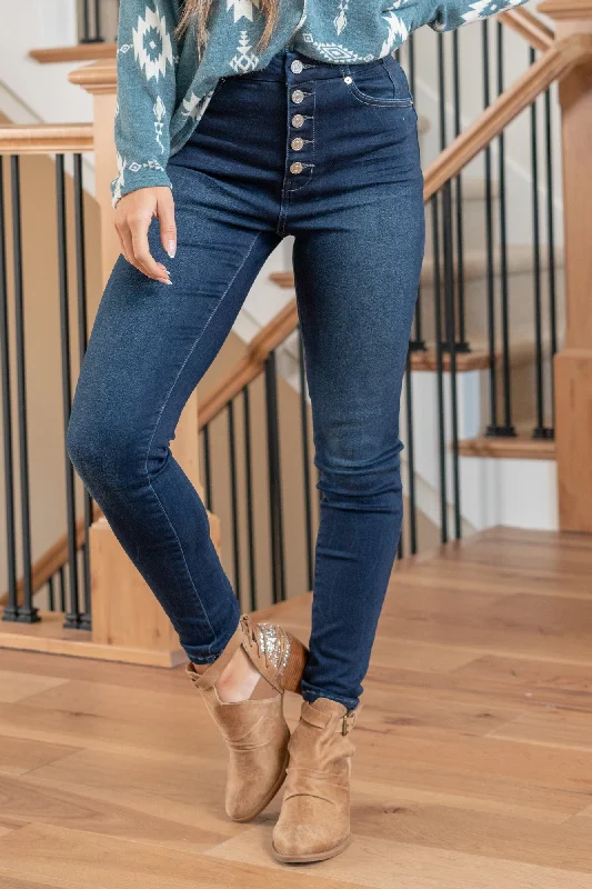 soft blue denim jeansSavana High Rise Button Fly Ankle Skinny