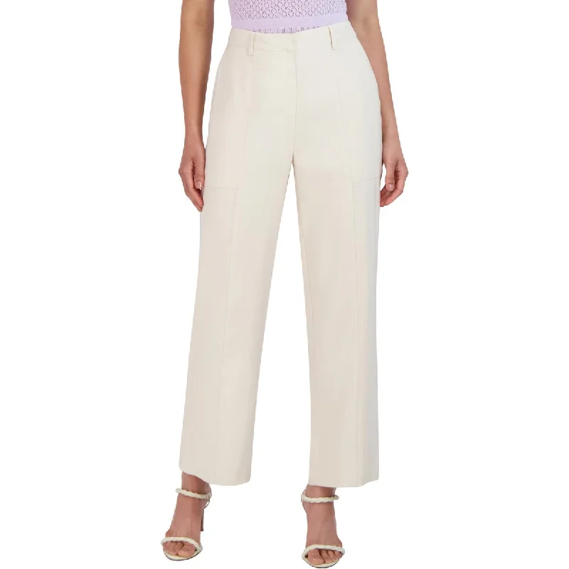 women’s pants with pocketsBCBGMAXAZRIA Womens Pintuck High Rise Trouser Pants