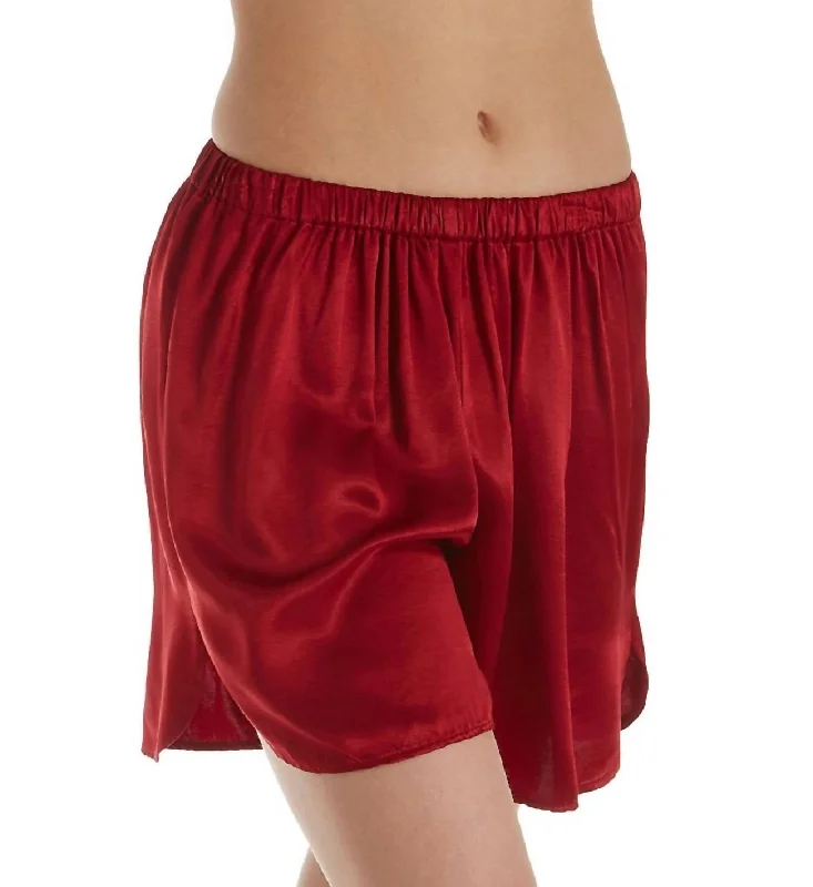 chic women's shortsBrittany Satin Short In Red