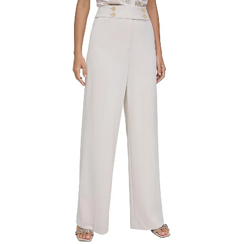 fashion-forward women’s pantsCalvin Klein Womens Pocketed High Rise Wide Leg Pants