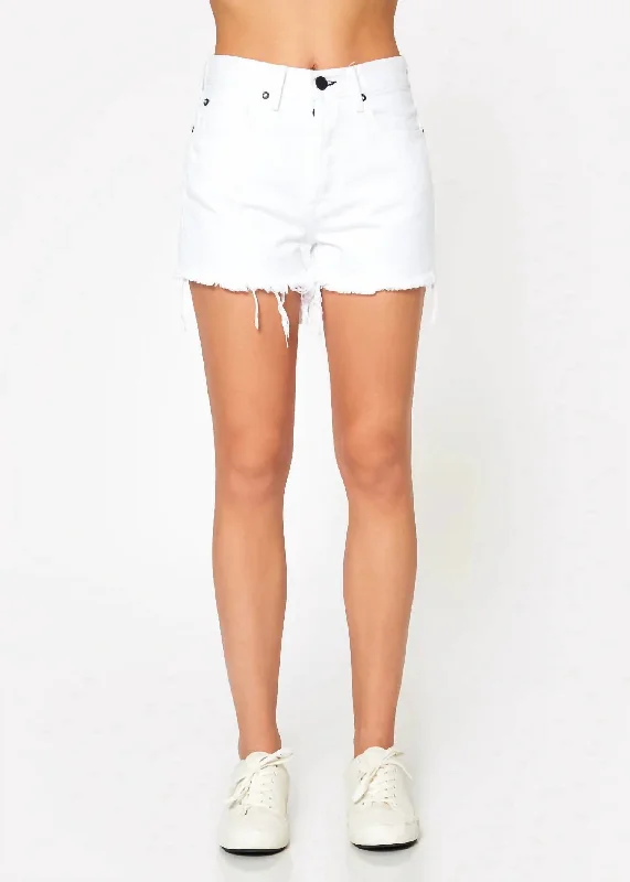 casual women's shortsClassic Denim Short In White