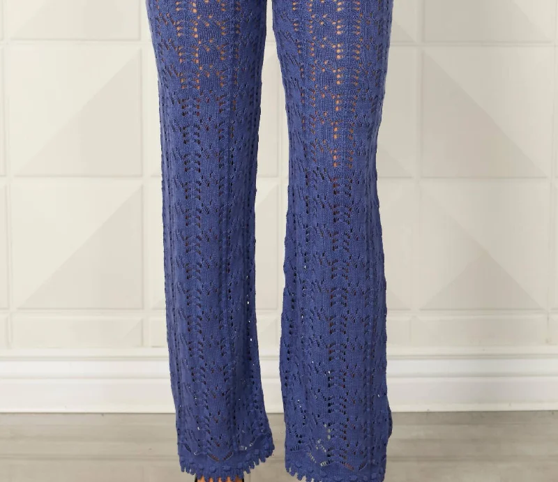 everyday women’s pantsCrochet Knitted Pant In Denim