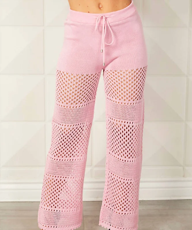 stylish women's pantsCrochet Pant In Blush