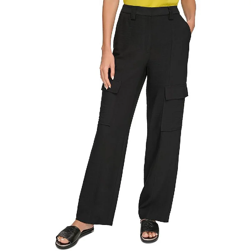 women’s culottes pantsDKNY Womens High Rise Pocketed Wide Leg Pants