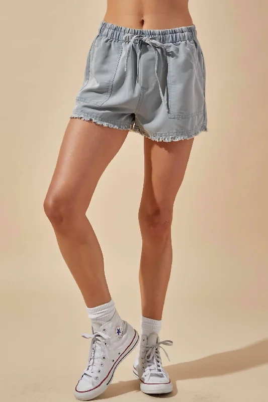 women's white shortsDrawstring Short In Denim Blue