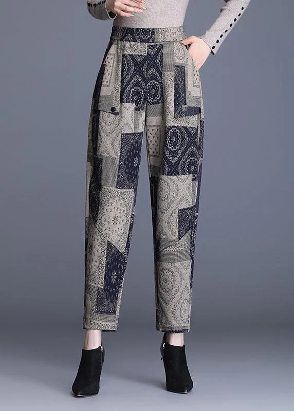 designer women’s pantsFashion fashion Print Pockets Straight Fall Pants