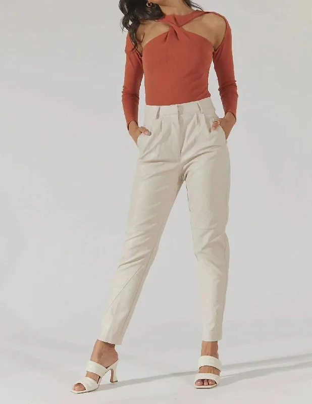 fashionable women’s pantsHappening Leather Pant In Bone