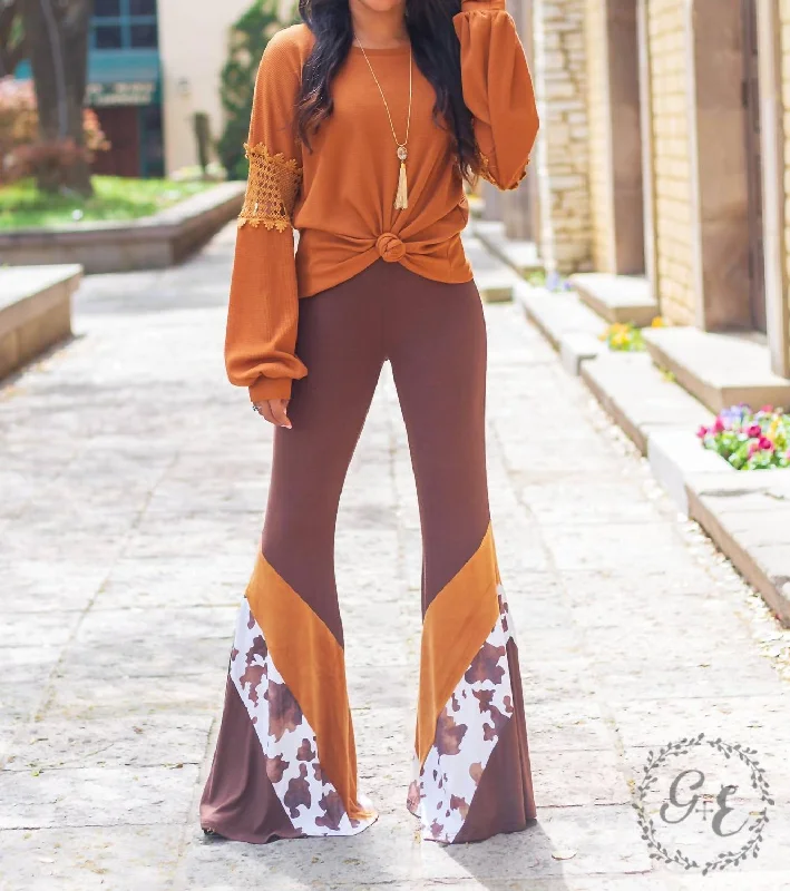 women’s straight leg pantsHide Your Crazy With Velvet Flare Pants In Brown