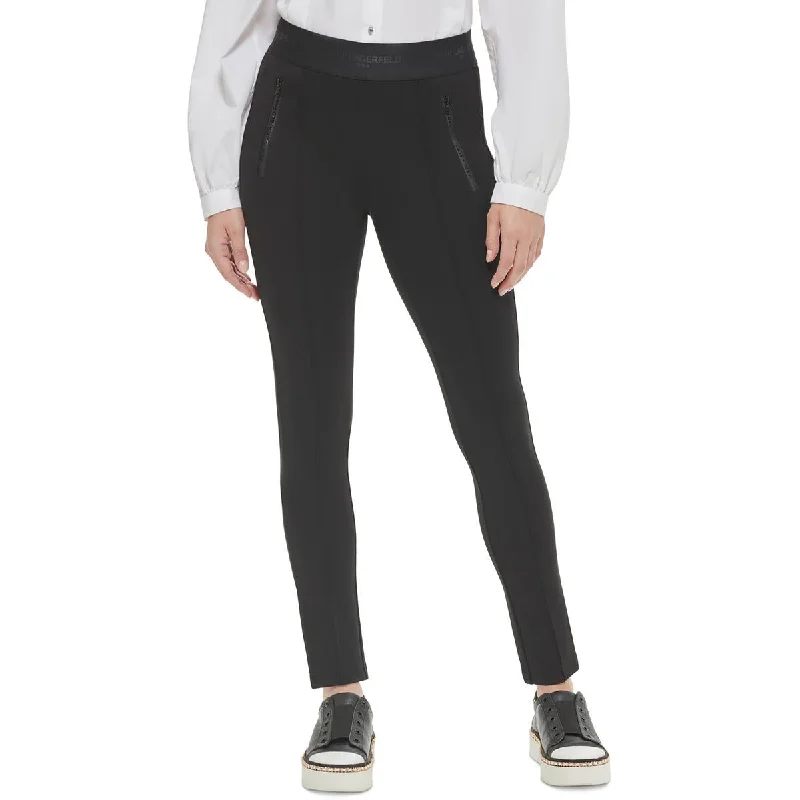 loose women’s pantsKarl Lagerfeld Paris Womens Logo Zip Detail Skinny Pants