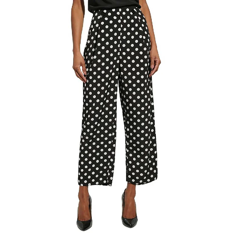 comfortable office pants for womenKarl Lagerfeld Paris Womens Polka Dot Side Zip Wide Leg Pants