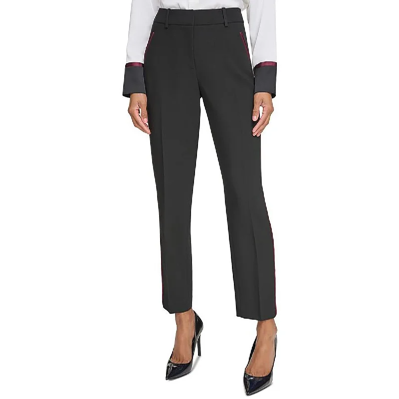 printed women’s pantsKarl Lagerfeld Paris Womens Tuxedo Pants Ankle Ankle Pants