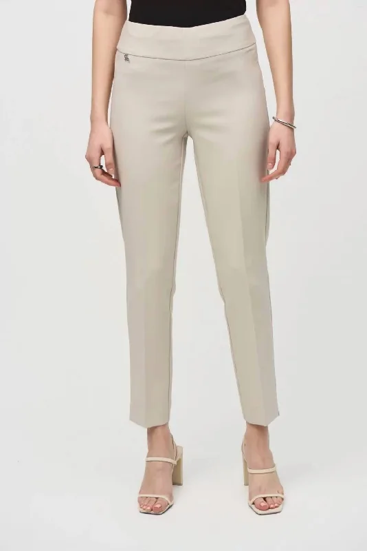 casual women's pantsLux Twill Slim-Fit Pull-On Pants In Moonstone