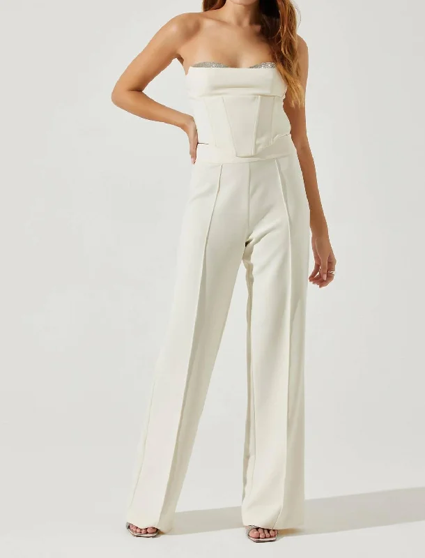 women’s pants for tall womenMadison Pintuck Pants In Ivory