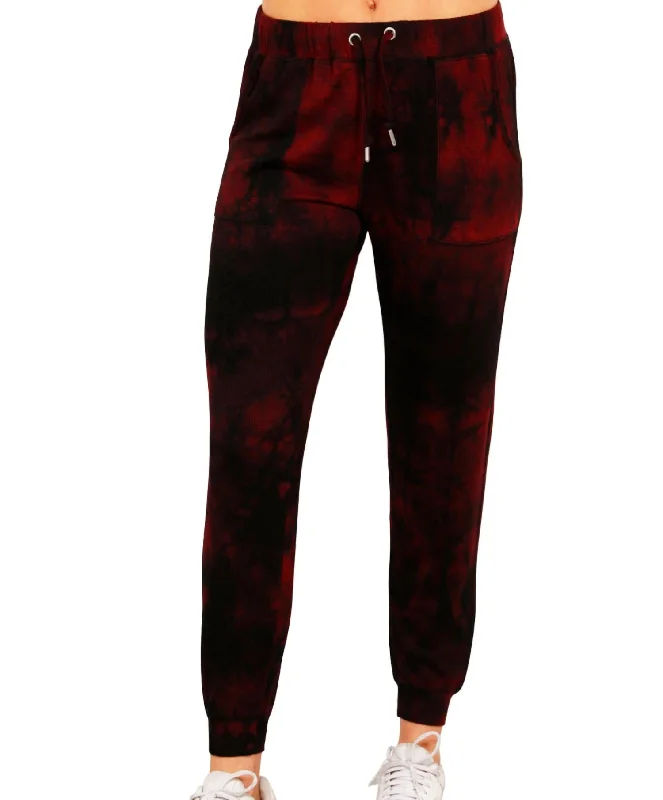 women’s utility pantsMarble Wash Joggers In Sangria