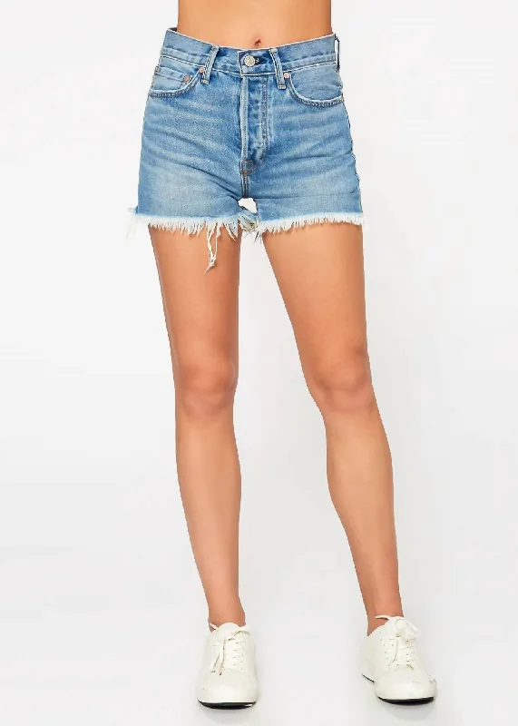 women's athletic shorts for womenMuse Denim Short In Denim Light Blue