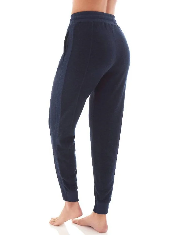 stretch pants for womenNavy Hibiscus Jogger