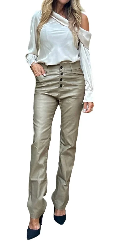 versatile dress pants for womenNora Vegan Pants In Beige/gold