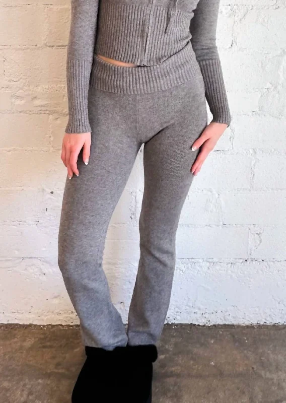 women’s pants for winterPass The Popcorn Sweater Pants In Grey